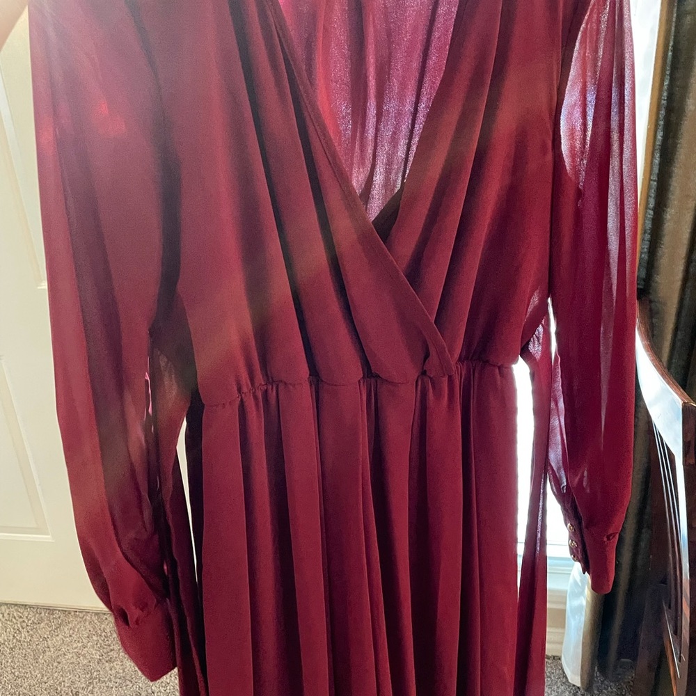 Baltic Born Burgundy Maxi Wrap Dress